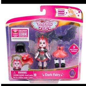 MGA Royale High Dark Fairy Series 5 Doll 7 Pieces Mix Match Fashions